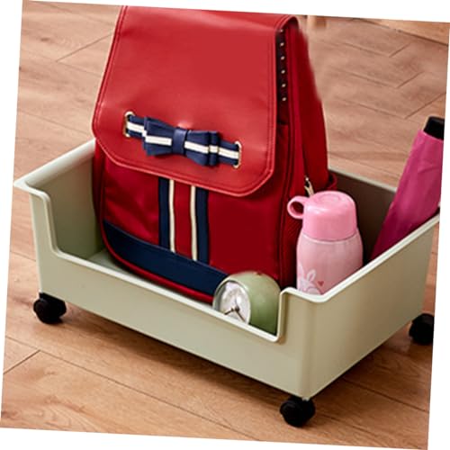 Organizador de libros verde claro COLLBATH, mueble de plástico con ruedas 3