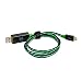 Produktbild RealPower LED floating cable Micro-USB, LED Lade- und Datenkabel mit Micro-USB Anschluss, Für HTC, Huawei, Samsung, Sony, Nokia, Nexus, Kindle und weitere Android Smartphones, (Schwarz/Grüne LEDs)
