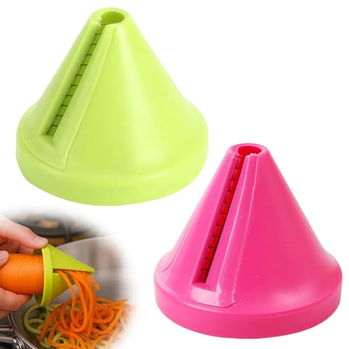 YOFDAL 2 Espiralizador de verduras – espaguetis calabacin maquina, fabricado en plástico y acero inoxidable