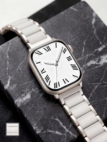 Image of V.R.HOPE Luxury Starlight Apple Watch Band for Women, Metal & Silicone