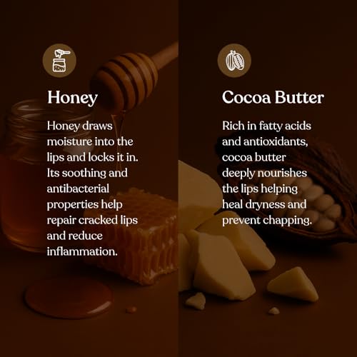 Image of Kridha Cocoa Lip Balm with Beeswax & Cocoa Butter - Natural Lip Moisturizer for Dry & Chapped Lips - Nourishing Lip Care with Organic Cocoa Infusion - Non-Sticky Hydrating Lip Balm for Men & Women - 8g