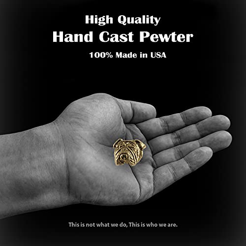Creative Pewter Designs Gold Plated English Bulldog Head Pin DG0723