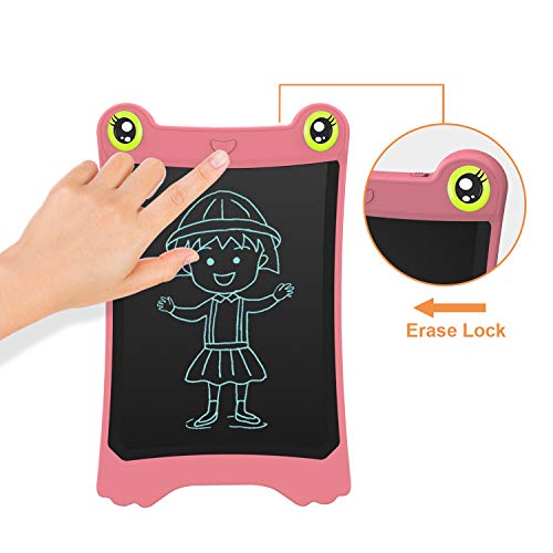 NEWYES 8.5 Inch LCD Writing Tablet Updated Frog Pad Children Electronic Doodle Board Jot Digital E-Writer Kids Scribble Toy with Lock Function Pink