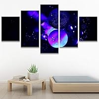 SIGNWIN 5 Panel Canvas Wall Art Abstract Brushstroke Closeup Digital Art Modern Artwork for Home Decorations Ready to Hang - 60