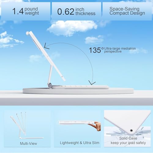 Image of for iPad (A16) 11th /10th Generation Case with Keyboard - Magic-Style Magnetic - Floating Cantilever Stand - Backlit - Multi-Touch Trackpad Keyboard Case for iPad 11 inch &10th Gen 10.9 (White)