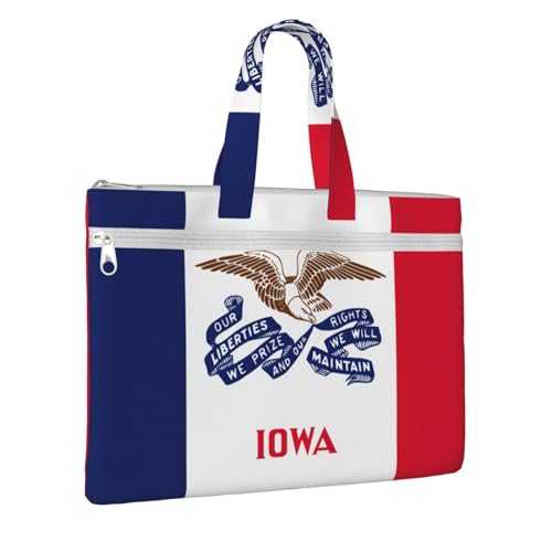 Iowa State Flag Canvas Document Bag Briefcase For Professionals And Executives2
