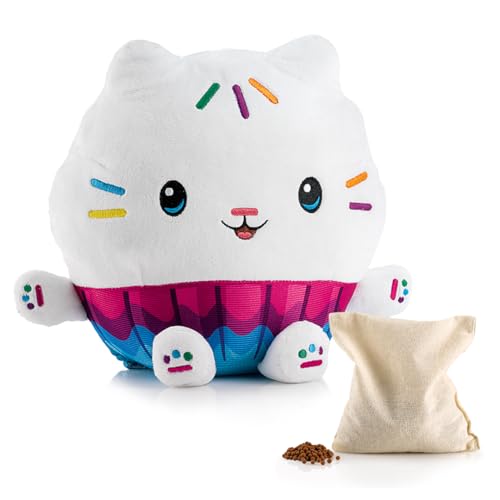 BIOSYNEX - Peluche Bouillotte Micro-Ondable avec Billes d'argile Gabby et La Maison Magique - Doudou Bien-Être Lavable en Machine - Chaleur Douce et...