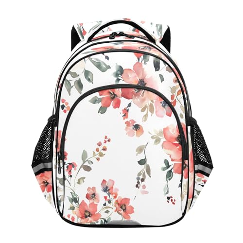 Pink Flower Backpack For Girls Kindergarten Elementary Bookbag Lightweight Childrens School Bag,Small
