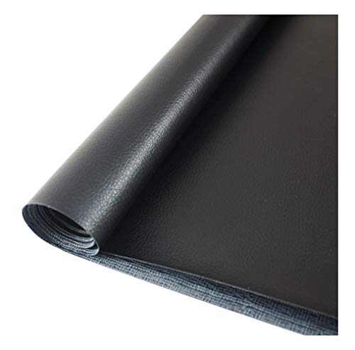 Tela de vinilo de imitación de cuero negro de 1.38x7m para tapicería de coche