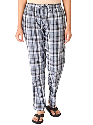 Image of Womens Multicolor Cotton Checkered Pyjama | Checks Pajama for women with Elastic & Drawstring Plus Size (S TO 8XL)