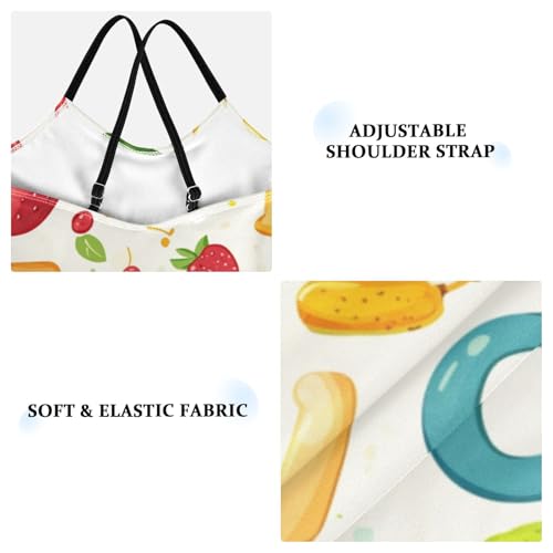 ZZKKO Cute Letters Fruits Girls Swimsuit One Piece Bathing Suit for Baby Girls' Swimwear 3-10T3