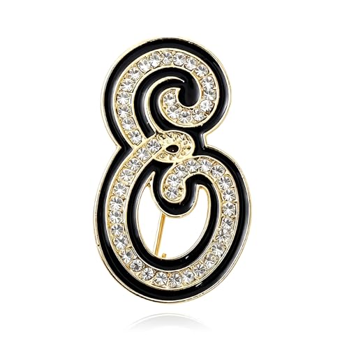 Image of Letter Brooches and Pins for Women A-Z Initial Brooch Pins for Socks Backpacks Crafts Fashion Crystal Rhinestone Initial Pins Trendy Custom Jewelry for Men Women