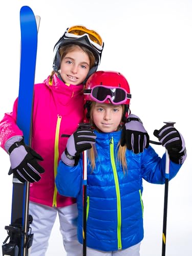 Image of Geyoga Kids Waterproof Winter Snow Ski Gloves for Boy Girl Outdoor Warm Thickening Snowboard Gloves