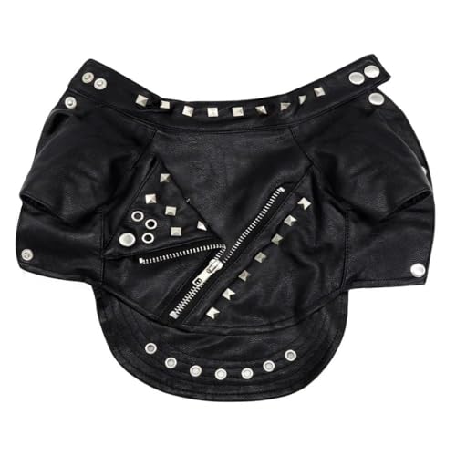 Schwarze Lederjacke Für Hunde, Herbst Und Winter, Warme Hundejacke, Kleidung, Französische Bulldogge, Labrador, Chihuahua, Mopsjacke, Outdoor, Winddicht, Wasserdicht, Haustierjacke, Kleidung
