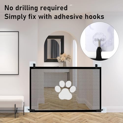HENGBIRD Absperrgitter Hund Treppenschutzgitter Ohne Bohren TüRschutzgitter Ohne Bohren Tierschutzgitter 110 X 78 cm Geeignet für Eingang Balkon Bad Treppenhaus Zimmereingang