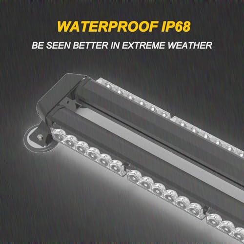 Image of 38 Inch Led Strobe Flashing Light Bar Amber Emergency Warning Safety Lights for Trucks Construction Vehicles