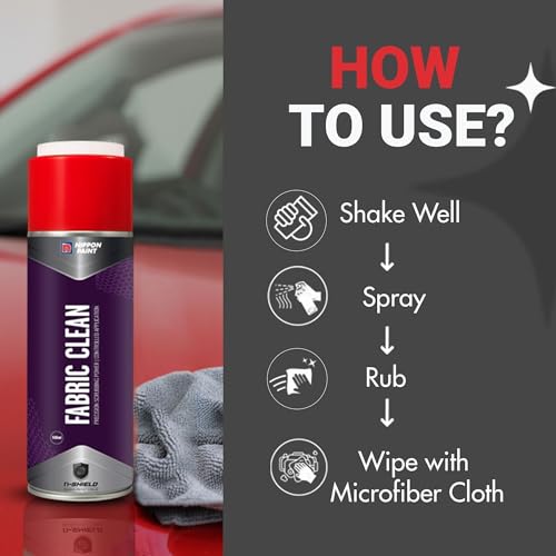 Image of Nippon Paint n-Shield Fabric Cleaner Spray | Deep Cleaning Upholstery, Carpet & Car Seat Fabric Clean for Vehicle Interior Cleaner (300 ml)