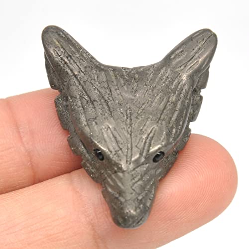 手彫りの宝石クリスタルペンダントアクセサリーDIYハンドクラフト動物ジュエリークォーツネックレス翡翠装飾、鉄黄鉄鉱