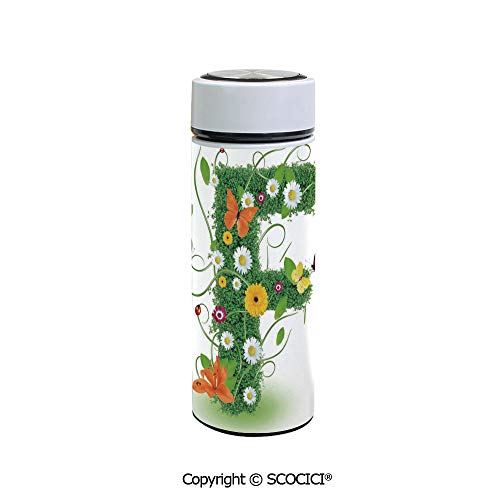 SCOCICI Vacuum Insulated Stainless Steel Water Bottle Flask Natural Inspirations with Animals