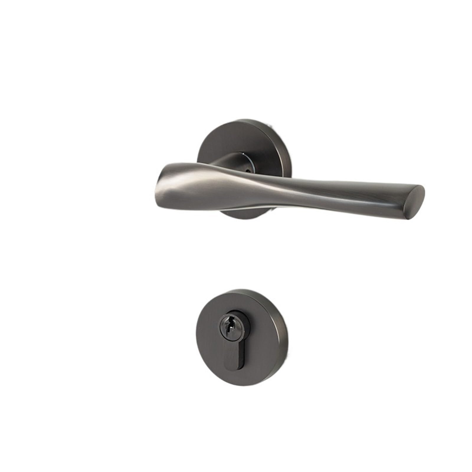 nxjaSDH Lock and Handle Sets, Brass Split Door Lock Bedroom Wooden Silent Indoor Handle(Grey)