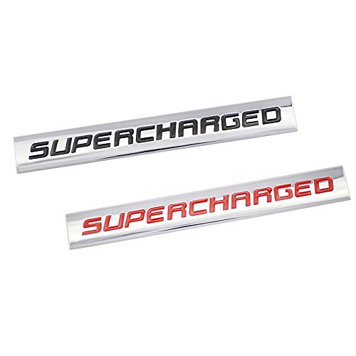 Image of 3D Supercharged Metal Emblem Auto Premium Badge Side Fender Car Decal Sticker (Black)