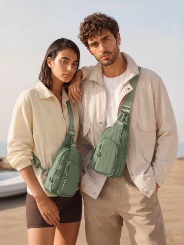 Image of ODODOS Sling Bag with Adjustable Straps Crossbody Chest Bag Lightweight Backpack for Casual Traveling Hiking