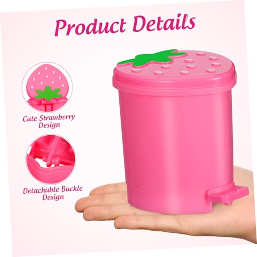 Caneca de basura de escritorio en forma de corazón, mini rosa miniatura 3