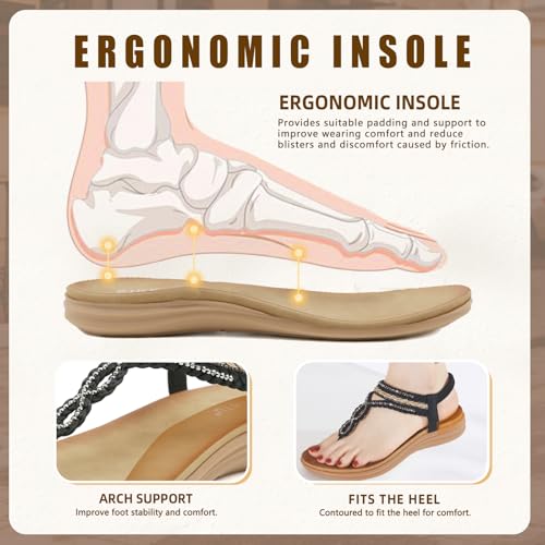 Womens Sandals Comfortable Dressy with Elastic Ankle Strap3