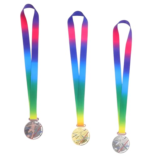 Milisten 3 medallas de Metal: Premio de competición de fútbol Infantil, de aleación de Zinc, Ideal para Eventos Deportivos, Fiestas y premios para el 1.º, 2.º y 3.er Puesto.