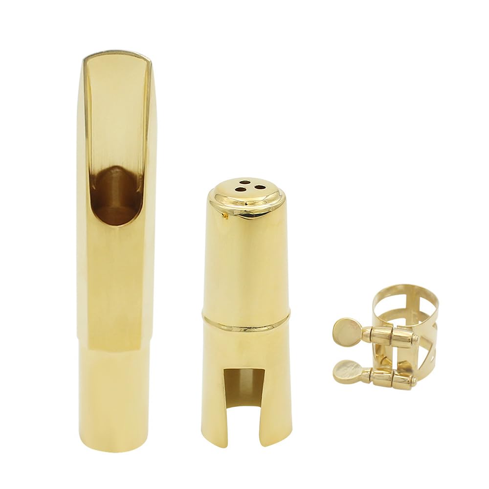per sassofono contralto in ottone con cappuccio in ottone con fibbia in metallo Set bocchini per sassofono Accessori per clarinetto
