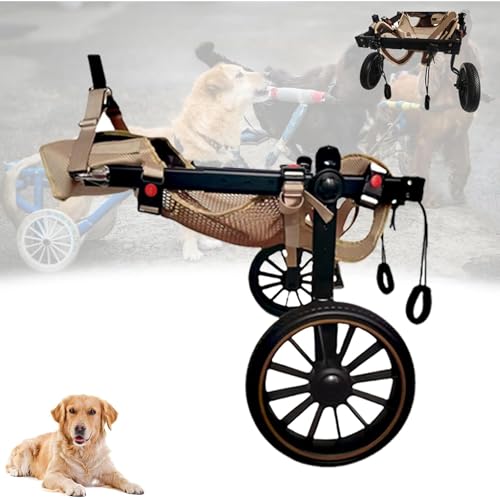 Silla de Ruedas para Perros para Patas Traseras, Sillas de Ruedas para Mascotas, Soporte para Piernas y Cadera, Ajustables Carros para Perros con 2 Ruedas, para Perros Medianos/Grandes(Size:L)