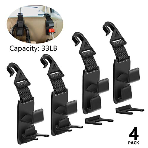 Headrest Hooks with Bottle Holder for Car Front Back Seat Strong and Durable
