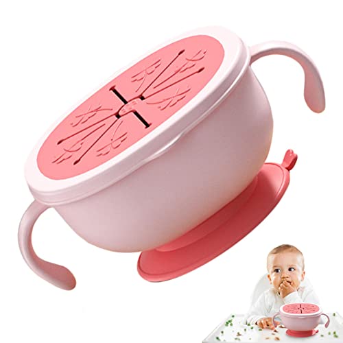 Schüsseln mit Saug - Schüsseln für Kinder mit Deckel und Griff - Lebensmittelbehälter mit Strohhalm, Snackschalen, Utensilien zum Füttern des Babys