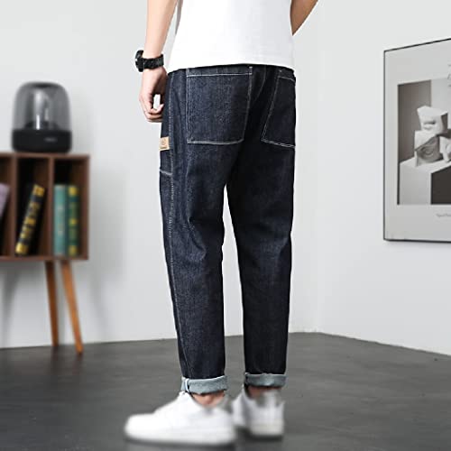 Jean harem stretch noir pour homme avec ceinture patchwork