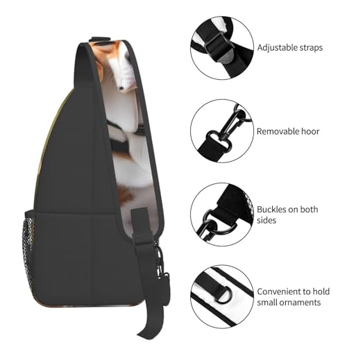 Mochila cruzada con estampado Beagle para deporte y senderismo miniatura 5
