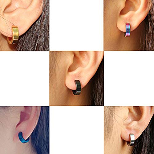 Stainless Steel Mens Womens Hoop Earrings Piercings Huggie Hypoallergenic3