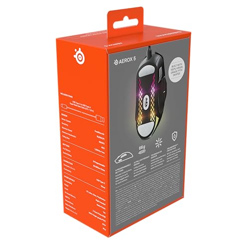 SteelSeries Aerox 5 - Holey RGB Gaming Mouse - Ultra-lightweight Water Resistant Design - 18K DPI TrueMove Air Optical Sensor - image 7