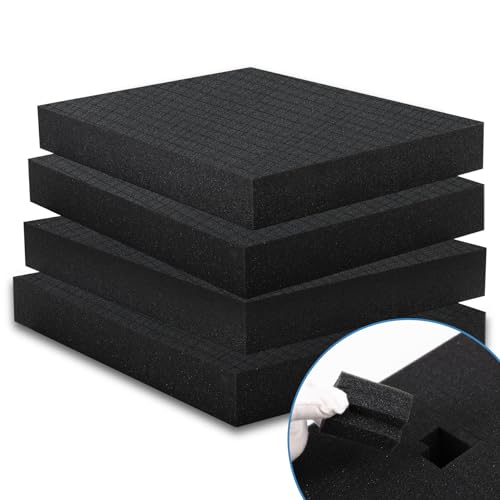 Coengwui Pick and Pluck Schaumstoffeinlagen, Vorgewürfelte Pick-Apart-Blätter Zum Basteln Werkzeugkasten Spielbox, Kamerataschen, Schubladenaufbewahrung (4 Stück x 30 x 30 x 5 cm)