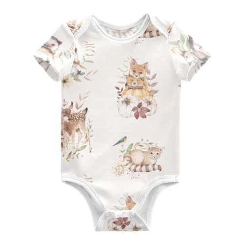 Image of Ollabaky Unisex Baby Bodysuits Short-Sleeve Cotton Baby Clothes for Girls Boys 0-24 Months