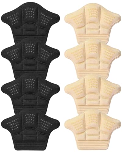MYGLOAR 4 pares de plantillas antideslizantes para el talón para zapatos holgados, plantillas antiampollas, plantillas para zapatos de gran tamaño, protectores para el cuidado de los pies