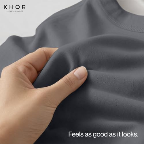 Image of 100% Cotton Premium Crew Neck T-Shirt, Classic Tee for Men Short Sleeve | No Poking Labels, Ultra-Soft, Breathable, Everyday Essential, All Day Active Wear