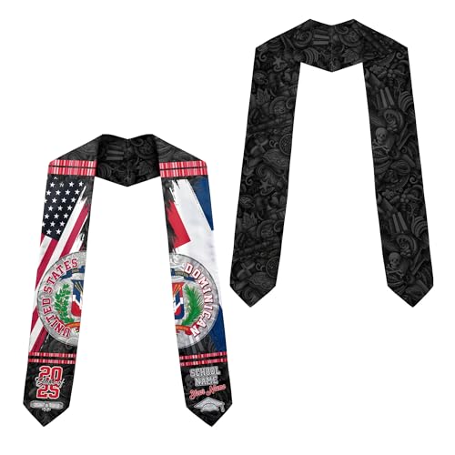 MonkeyVan Custom Dominican Flag Graduation Sash 2025, Dominican Graduation Stole, Dominican Republic Grad Sash Class Of 2025 Dmnc 10