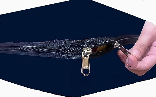 Image of 100% Waterproof Mattress Cover /Protector with Zipper Chain for Double Bed (Set of 2 Pieces) II All Around Protection with 360 Encasing (36 inch*72 inch*5 inch, Blue)