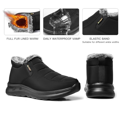 TEMOFON Womens Winter Snow Boots Warm Fur Lined Booties Waterproof Outdoor Shoes Comfortable Slip On Ankle Boot2