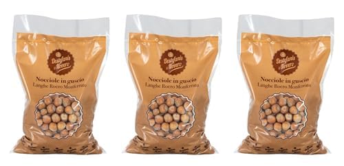 Destefanis & Novero | Avellanas con cáscara del Piamonte, frutos secos en prácticas monodosis, ricos en fósforo y potasio, perfectos para tomar el sol y para enriquecer postres y helados, 3 x 750gr