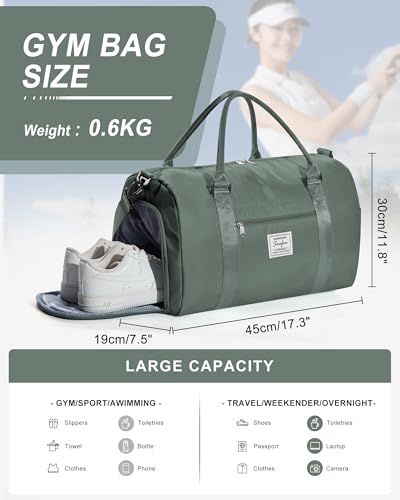 Wisepack 7017 Gym Bag Womens Mens With Shoes Compartment And Wet Pocket Travel Duffel Bag thumb #1