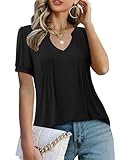Diese sommerliche Bluse schmeichelt allen Körpertypen, schicke Empire-Taille, lässt Sie total schlanker aussehen. Ideal für Freizeit, Arbeit, Büro, Alltag, Urlaub, Party, Date, Schule, Business, etc.