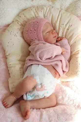 RXDOLL Reborn Baby Puppe Realistische 18 Zoll 45 cm Silikon Vinyl Körper Schlafen Mädchen Handgemachte Real Life Neugeborene Bebe Wasserdicht Weich mit Fütterungsgeschenken – Bild 4