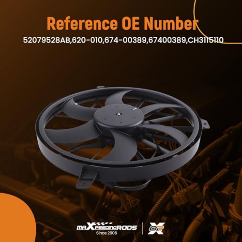 Image of maXpeedingrods 620-010 Engine Radiator Cooling Fan Assembly for Jeep Grand Cherokee 1999-2003, for Jeep Liberty 3.7L 2002-2003 Replacement 52079528AB CH3115110