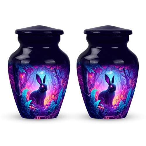 Image of Rabbit Urn - Funeral Urn for Ashes - 3 Inch - Pack of 2 - Cremation Urns - Ash Keepsakes for Human Ashes - Decorative Urns for Adult Male & Female